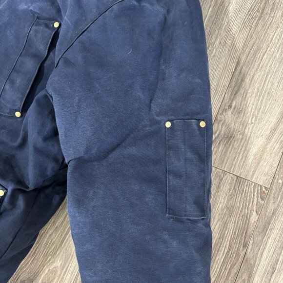 VTG Tough Duck Down Filled Work Jacket Mens 2XL Long Canvas Corduroy Collar Coat - Picture 6 of 16